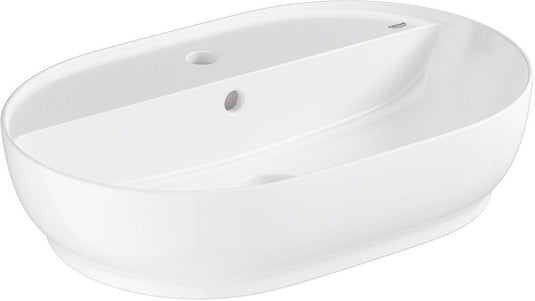 Grohe essence opzetwastafel – 50 cm – met kraangat overloop – glanzend keramiek – aquaceramic hyperclean – wit