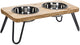 Designed by lotte linga – dinerset kat – voerbak kat - drinkbak kat - hout metaal – incl. 2 bakjes