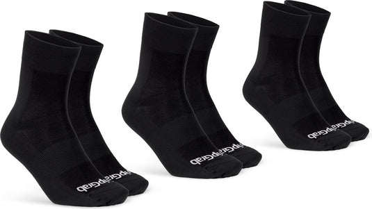 Gripgrab - lightweight sl 3pack performance zomer fietssokken 3 paar coolmax wielersport sokken regular cut - zwart - unisex - maat l (44-47)