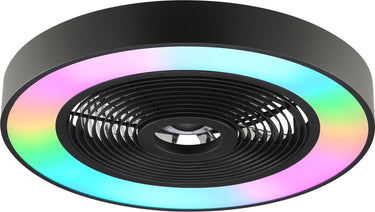 Brilliant catania - plafondventilator - led 40w - cct - 2700k-6500k - dimbaar - icrgb - nachtlicht - timer - afstandsbieding - zwart