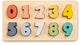 Woet ® houten cijferpuzzel - getallen 0 t m 9 - fsc - pastelkleurige cijfer puzzel - educatief leren tellen - peuterspeelgoed - vanaf 2 jaar