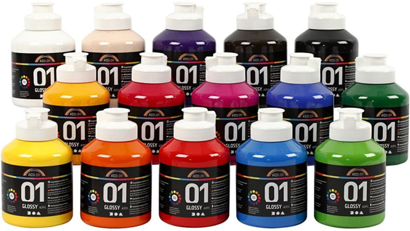 Load image into Gallery viewer, A-color acyrlverf glossy kleur semi-transparant, 15x500ml
