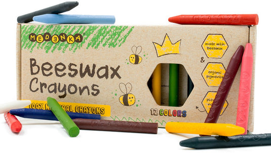 Medenka ® bijenwas krijtjes classic – natuurlijke milieuvriendelijke krijtjes - handgemaakt van pure bijenwas - veilig en duurzaam tekenplezier voor kinderen