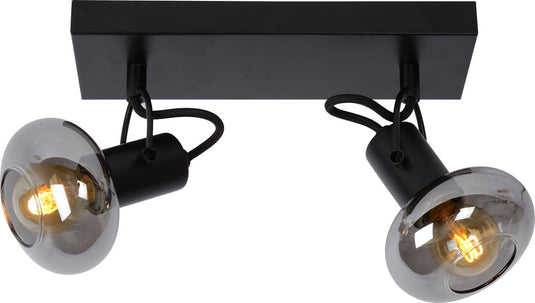 Lucide madee - plafondspot (plafondlamp) - 2xe14 - zwart