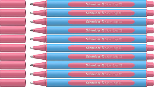 Schneider schrijfwaren schneider balpen - slider edge pastel - penpunt xb - schrijfkleur pastel flamingo - 10 stuks - s-152222-10
