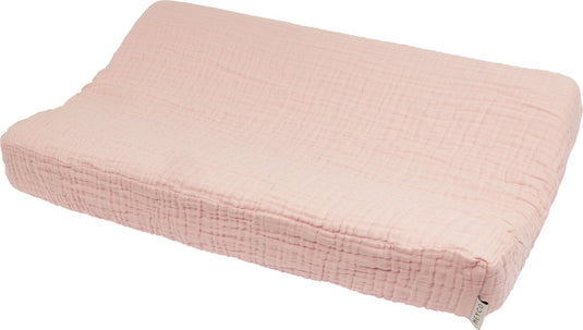 Meyco baby uni aankleedkussenhoes - pre-washed hydrofiel - soft pink - 50x70cm