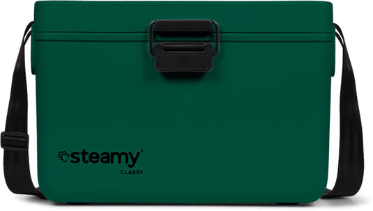 Steamy classy 12 - kleine koelbox incl. divider snijplank met schouderband - 12 liter - pine green