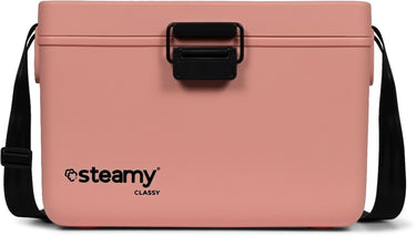 Steamy classy 12 - kleine koelbox incl. divider snijplank met schouderband - 12 liter - salmon pink