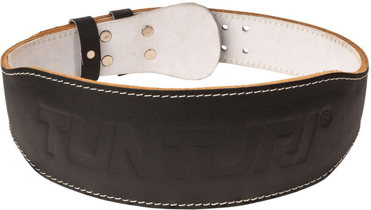Tunturi lifting belt 90 cm - halterriem voor deadlift - powerlift riem om te squatten - fitness riem - leer - zwart