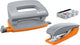 Leitz mini nietmachine + perforator - niet tot 10 vel - voor mappen en ringbanden - inclusief nietjes - ideaal voor school of studie - grijs oranje