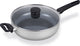 Brabantia indu+ hapjespan met deksel -ø 28cm - sauteerpan - keramische antiaanbaklaag - geschikt voor inductie - 100% pfas vrij - vaatwasserbestendig -grijs