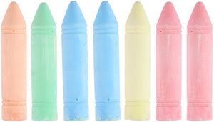 Eddy toys krijt xl - stoepkrijt xl 7 stuks - ca. 17 x 9 cm - groot formaat stoepkrijt voor buiten - roze, blauw, groen, geel en oranje