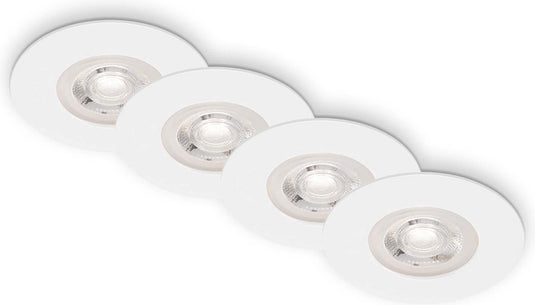 Briloner kulana - set van 4 led inbouwspots - badkamerverlichting - dimbaar - ø9 cm - ip44 - 4.9 w - 480 lm - 3.000 k - wit