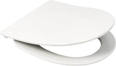 Plieger zano slim toiletbril (by pressalit) - d-vorm wc bril - duroplast - wit - met deksel - softclose - quick release - rvs bevestiging - geschikt voor geberit toilet