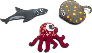 Bs toys water duikdieren - 19 x 10 cm - neopreen opduikdieren - zwembad spel - duikspeelgoed - speelgoed - 3 stuks