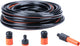 Black+decker tuinslang met koppelingen - tuinslang koppelingen set 5 stuks - 20 meter - max. 6bar - pvc - zwart oranje