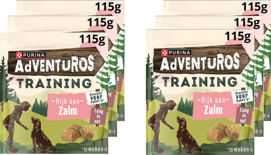 Adventuros training treats - hondensnack - zalm - 6 x 115 g