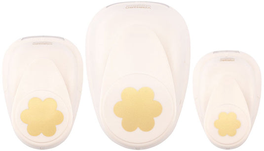 Vaessen creative pons set - figuurpons - bloemen - 3 st. - 1,4 tot 3,7 cm