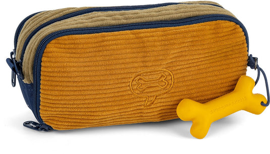 Stones and bones rowan 2.0 - etui - pennenzak voor kinderen - 3 vakken - corduroy - kaki honing
