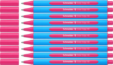 Schneider schrijfwaren schneider balpen - slider edge - penpunt xb - schrijfkleur roze - 10 stuks - s-152209-10