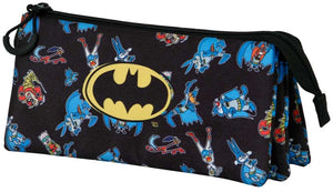 Karactermania - looney tunes - batman tunes triple fan 2.0 tekenetui - potloden etui - pennenetui - pennetas - zwart