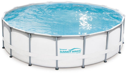 Summer waves frame zwembad rond - ⌀488 x 122 cm - zwembaden - inclusief zandfilterpomp - ladder - afdekzeil - grondzeil - onderhoudsset