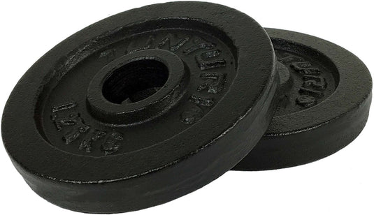 Tunturi halterschijven - halter gewichten - 2 x 1,25 kg - ø 30 mm - gietijzer - incl. gratis fitness app