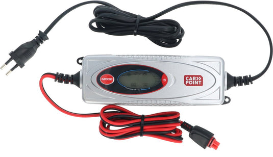 Carpoint bx-1d acculader 12v - volautomatisch - oplaadcyclus in 7 stappen - duidelijke display - 3.8 ampère lithium