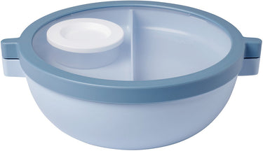 Mepal vita basic bento lunchbowl - 1.5 l - 4 vakken waarvan 2 uitneembare bakjes - bento box - salade lunchbox - nordic blue