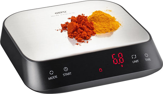 Gefu preziso precisie weegschaal – keukenweegschaal 3 kg – nauwkeurig tot 0,1 gram – barista functie – rvs