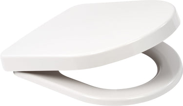 Plieger milano plus-compact toiletzitting - d-vorm wc bril - duroplast - wit - met deksel - softclose - quick release - rvs bevestiging - geschikt voor villeroy boch o.novo
