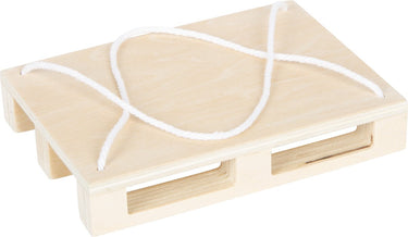 Small foot - houten kraanwagen blauw met pallet