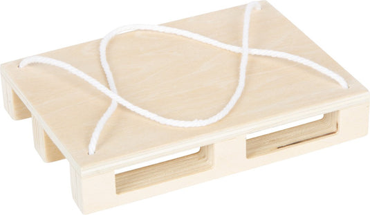 Small foot - houten kraanwagen blauw met pallet