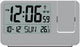 Technoline wt 534 - wekker - projectiewekker (180°) - digitaal - rechthoek - radiogestuurde tijdsaanduiding - 12 24h - datumaanduiding - binnentemperatuur - 12 24 - 2 alarmen - snooze - kunststof - cijfers - zilverkleurig
