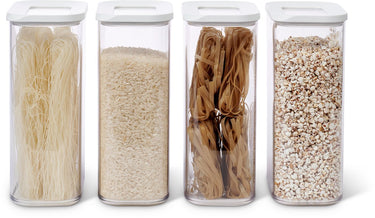 Mepal modula set bewaardozen - 4x 2000 ml - voorraaddoos - wit
