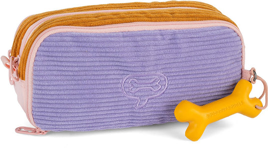 Stones and bones rowan 2.0 - etui - pennenzak voor kinderen - 3 vakken - corduroy - honing lavendel
