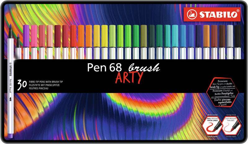 Load image into Gallery viewer, Stabilo pen 68 brush - viltstift - arty - metalen set 30 stuks
