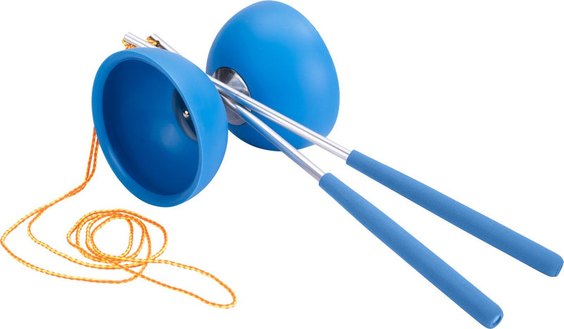 Load image into Gallery viewer, Engelhart diabolo van rubber met metalen stokjes - blauw
