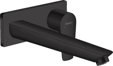 Hansgrohe talis e - wastafelmengkraan - ééngreeps bediening - met afvoerplug - 225mm maat - mat zwart