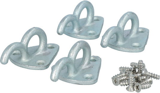 Carpoint touwhaak + oog staal 4 stuks - voor aanhanger - vastzetten lading - inclusief bevestigingsschroeven
