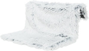 Trixie - kattenmand - radiator hangmat harvey - langhaar pluche velours - wit zwart - 45x31x26 cm