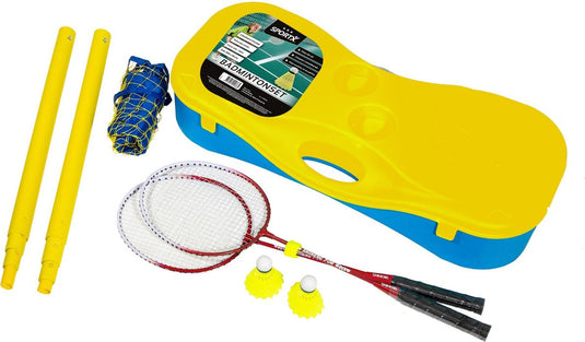 Sportx badminton net set - badmintonnet - in koffer - 3m breed - 154cm hoog