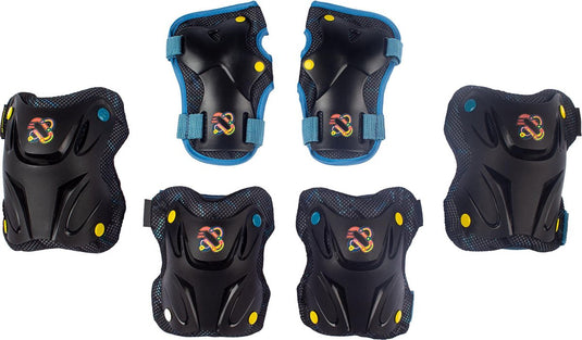 Nijdam skate beschermset kinderen - path defender - zwart blauw - m