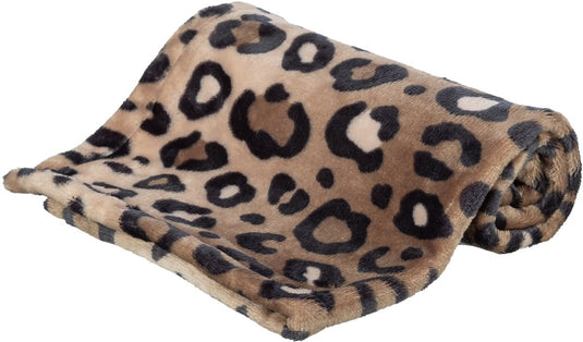 Trixie hondendeken leo soft pluche bruin luipaardprint