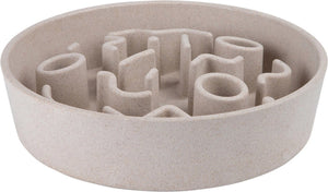 District 70 bamboo slowfeeder beige - hondenvoerbak - ø21 cm s