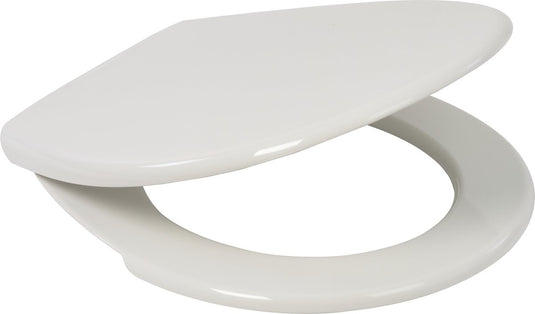Plieger economy toiletbril - universele vorm wc bril - thermoplast - wit - met deksel - rvs bevestiging