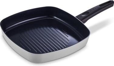 Brabantia indu+ grillpan - ø 26cm - keramische antiaanbaklaag - geschikt voor inductie - 100% pfas vrij - grijs