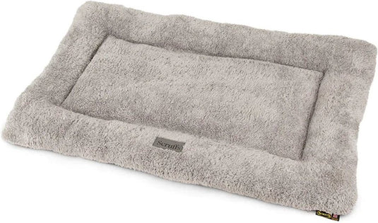 Scruffs cosy benchkussen - zacht hondenkussen - anti-slip - imitatie su�de - grijs - s - 75 x 52 cm