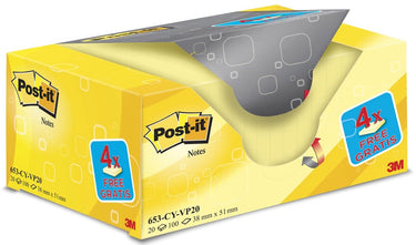 Post-it zelfklevende notes 38 x 51 mm geel 20 stuks