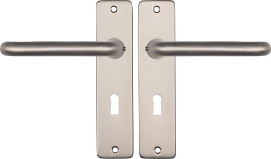 Starx deurklink zilver - rvs look – deurbeslag – deurschild met sleutelgat (sl56) – deurklink coupe